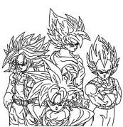 coloriage les supers guerriers sayan